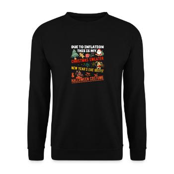 Lustiger Inflation Witz Weihnachten Geschenk - Unisex Pullover - Schwarz - Vorne - Alina (178cm) & Michal (187cm)
