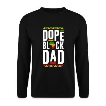 Black Dad, Black History Month - Unisex Sweatshirt - black - Front - Alina (178cm) & Michal (187cm)