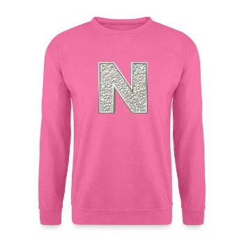 N, letter, letter N, initial, initial N, monogram, - Unisex Pullover - Pink - Vorne