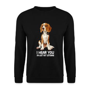 Beagle - Sweat-shirt Unisexe - noir - Devant - Alina (178cm) & Michal (187cm)