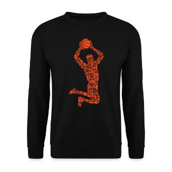 Joueur de basket-ball Basket-ball Hommes Basket-ball - Sweat-shirt Unisexe - noir - Devant - Alina (178cm) & Michal (187cm)