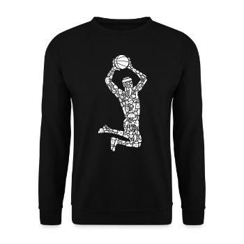 Basketballer Dunking Basketball Jungen - Unisex Pullover - Schwarz - Vorne - Alina (178cm) & Michal (187cm)