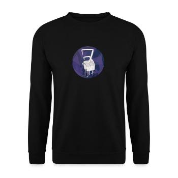 Kreis Design Vogel in einem Feld 001 - Unisex Pullover - Schwarz - Vorne - Alina (178cm) & Michal (187cm)