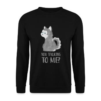 Husky - Tu me parles? - Sweat-shirt Unisexe - noir - Devant - Alina (178cm) & Michal (187cm)