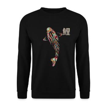 Koi Carpes mosaïque Mandala - Sweat-shirt Unisexe - noir - Devant - Alina (178cm) & Michal (187cm)