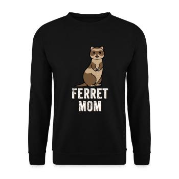 Furet Maman - Furet drôle, Furet mignon - Sweat-shirt Unisexe - noir - Devant - Alina (178cm) & Michal (187cm)