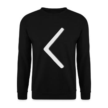 Futhark Runic Alphabet Kaunaz - Unisex Sweatshirt - black - Front - Alina (178cm) & Michal (187cm)