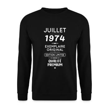 50th Anniversary - July 1974 Original - Unisex Sweatshirt - black - Front - Alina (178cm) & Michal (187cm)