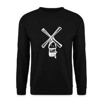 Vintage minimalist nostalgic windmill - Unisex Sweatshirt - black - Front - Alina (178cm) & Michal (187cm)