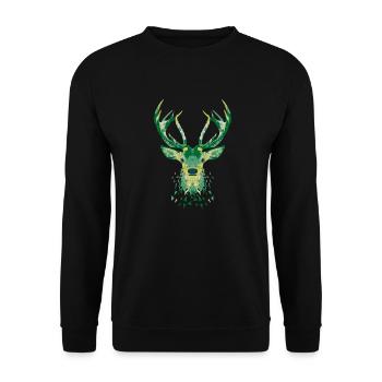 Hirsche - Unisex Pullover - Schwarz - Vorne - Alina (178cm) & Michal (187cm)