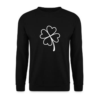 Trèfle chance bonne santé - Sweat-shirt Unisexe - noir - Devant - Alina (178cm) & Michal (187cm)