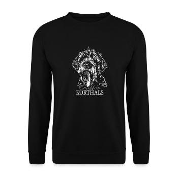 GRIFFON KORTHALS Portrait Chiens de chasse Chiens Wilsigns - Sweat-shirt Unisexe - noir - Devant - Alina (178cm) & Michal (187cm)
