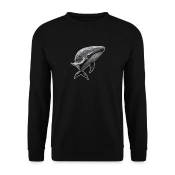 Whale's Grace - Unisex Sweatshirt - black - Front - Alina (178cm) & Michal (187cm)