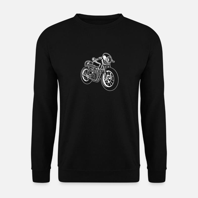 Cafe Racer Motorrad 01_weiß - Unisex Pullover - Schwarz