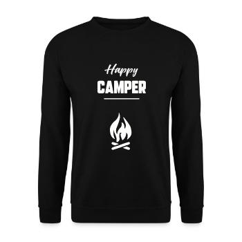 Happy camper - Sweat-shirt Unisexe - noir - Devant - Alina (178cm) & Michal (187cm)