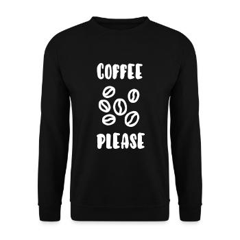 Coffee please - Unisex Sweatshirt - black - Front - Alina (178cm) & Michal (187cm)