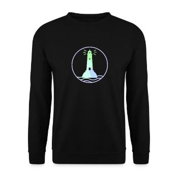 Pastellfarbener Leuchtturm - ApriNoeScor - Unisex Pullover - Schwarz - Vorne - Alina (178cm) & Michal (187cm)
