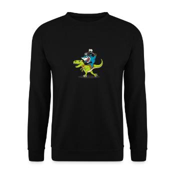 Cadeau de pirate dinosaure requin drôle - Sweat-shirt Unisexe - noir - Devant - Alina (178cm) & Michal (187cm)