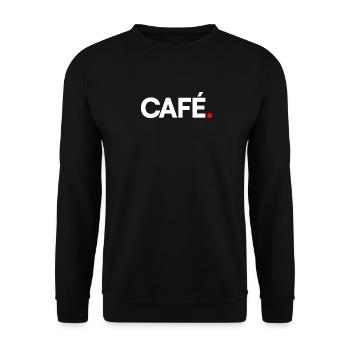 KAFFEE | Minimalistischer Bürohumor - Unisex Pullover - Schwarz - Vorne - Alina (178cm) & Michal (187cm)