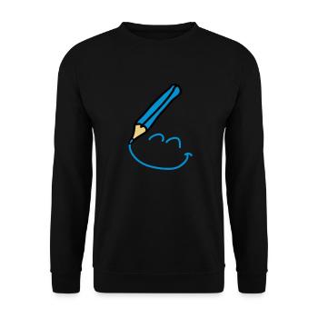 doodle_smiley_3c - Sweat-shirt Unisexe - noir - Devant - Alina (178cm) & Michal (187cm)
