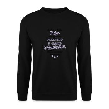Beste Chefin Tasse - Unisex Pullover - Schwarz - Vorne - Alina (178cm) & Michal (187cm)