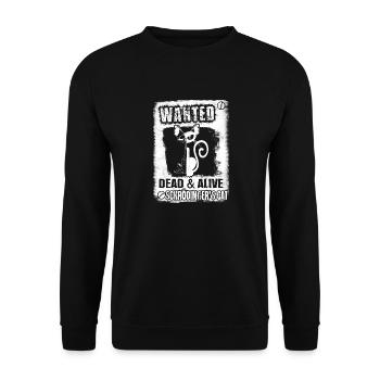 Schrödingers Katze - Wanted! - Unisex Pullover - Schwarz - Vorne - Alina (178cm) & Michal (187cm)