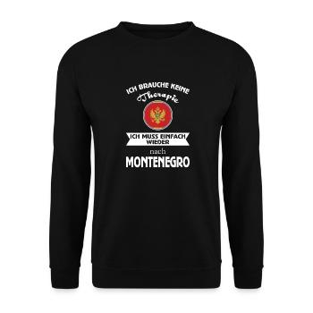 Keine Therapie Montenegro - Unisex Pullover - Schwarz - Vorne - Alina (178cm) & Michal (187cm)