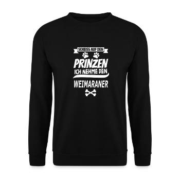 WEIMARANER - Unisex Pullover - Schwarz - Vorne - Alina (178cm) & Michal (187cm)