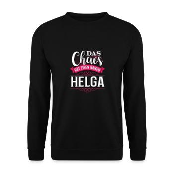 HELGA - Chaos - Unisex Pullover - Schwarz - Vorne - Alina (178cm) & Michal (187cm)