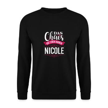 NICOLE - chaos - Unisex Pullover - Schwarz - Vorne - Alina (178cm) & Michal (187cm)
