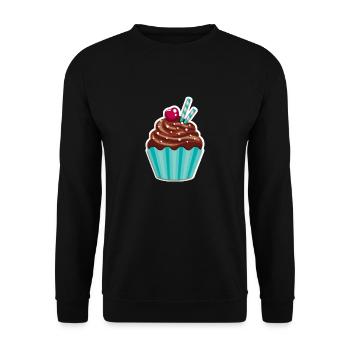 Cupcake - Muffin - Donut - Ice cream - chocolate - - Unisex Sweatshirt - black - Front - Alina (178cm) & Michal (187cm)