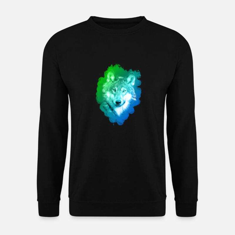 Wolf colorful - Unisex Sweatshirt - black