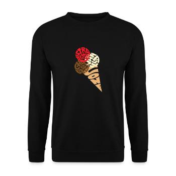 Crème glacée, crème glacée, glace - Sweat-shirt Unisexe - noir - Devant - Alina (178cm) & Michal (187cm)