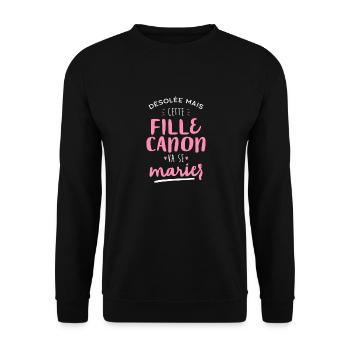 Cette fille canon evjf - Sweat-shirt Unisexe - noir - Devant - Alina (178cm) & Michal (187cm)