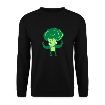 brocoli bodybuilder muscles forts vitamines saines - Sweat-shirt Unisexe - noir - Devant - Alina (178cm) & Michal (187cm)