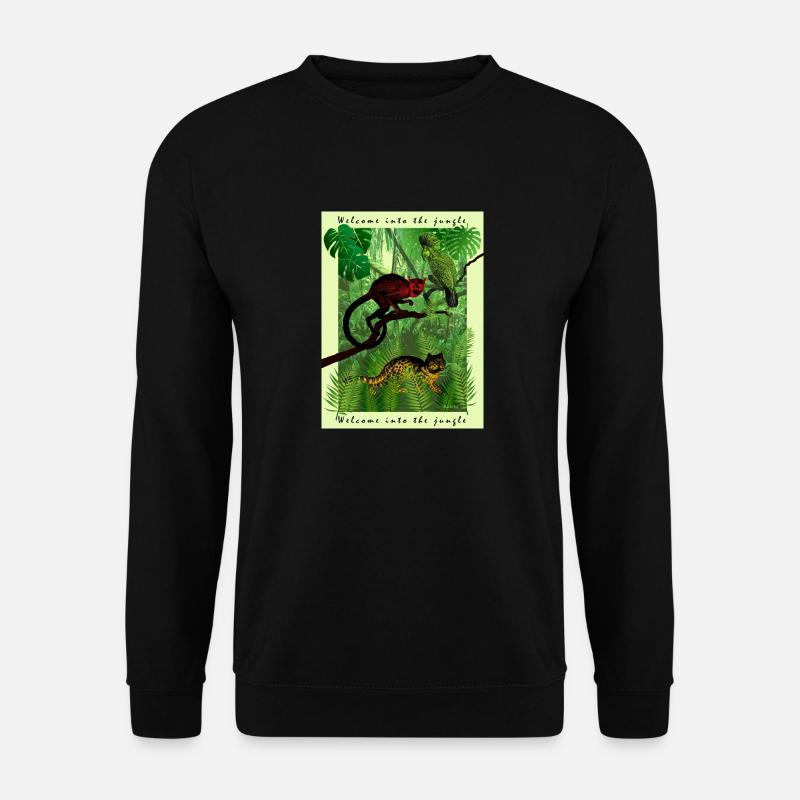 Tiere im Dschungel - Unisex Pullover - Schwarz