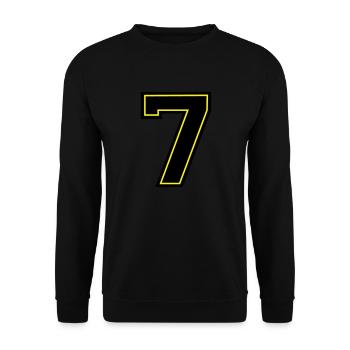 7 - Unisex Pullover - Schwarz - Vorne - Alina (178cm) & Michal (187cm)