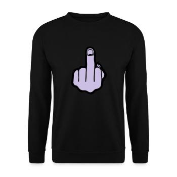 fuck you, middle finger - Sweat-shirt Unisexe - noir - Devant - Alina (178cm) & Michal (187cm)