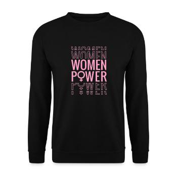Girl Power Mädchen Frauen Power - Unisex Pullover - Schwarz - Vorne - Alina (178cm) & Michal (187cm)