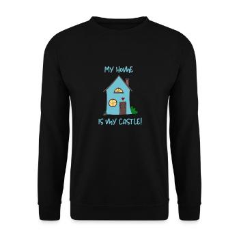 My home is my castle 2 - Unisex Sweatshirt - black - Front - Alina (178cm) & Michal (187cm)