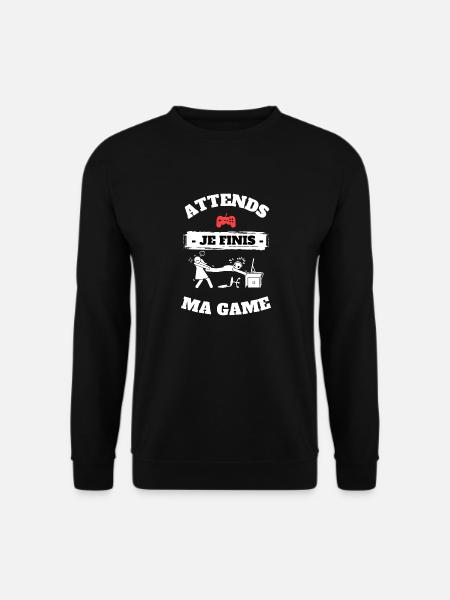 Attend je finis ma game - Sweat-shirt Unisexe - noir