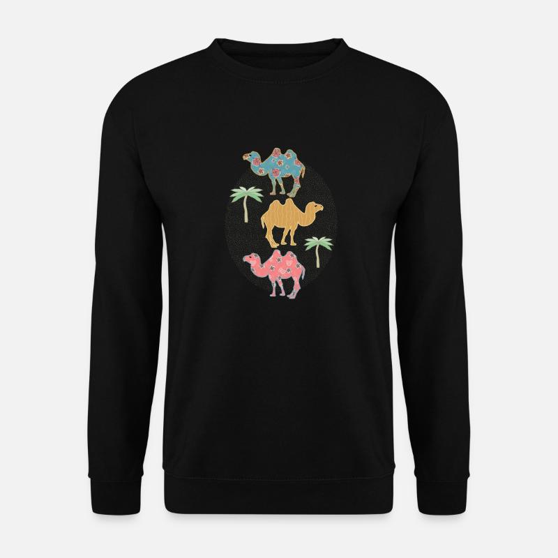 Witzige bunte Kamele - Unisex Pullover - Schwarz