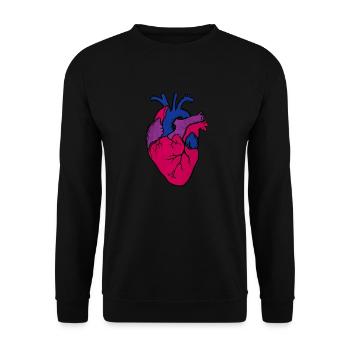 LGBT Bisexual Heart - Unisex Sweatshirt - black - Front - Alina (178cm) & Michal (187cm)
