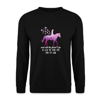 Chevaux cavaliers sort les amateurs de chevaux dames - Sweat-shirt Unisexe - noir - Devant - Alina (178cm) & Michal (187cm)