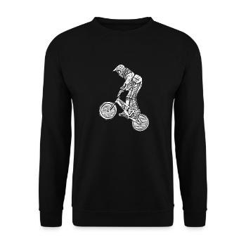 BMX Rennen Rennen Mountainbike Motocross - Unisex Pullover - Schwarz - Vorne - Alina (178cm) & Michal (187cm)