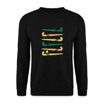 Bâtons de hockey colorés - Sweat-shirt Unisexe - noir - Devant - Alina (178cm) & Michal (187cm)