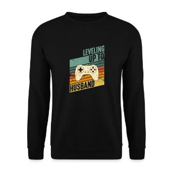 Niveau jusqu’à Mari Mariage Fiançailles Mariage JGA - Sweat-shirt Unisexe - noir - Devant - Alina (178cm) & Michal (187cm)