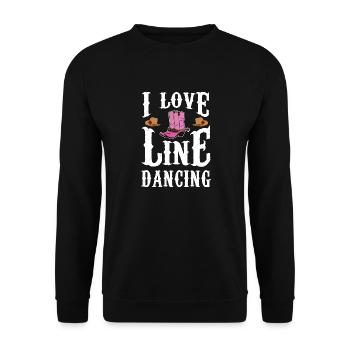 I Love Line Dancing Line Dance Country Musik - Unisex Pullover - Schwarz - Vorne - Alina (178cm) & Michal (187cm)