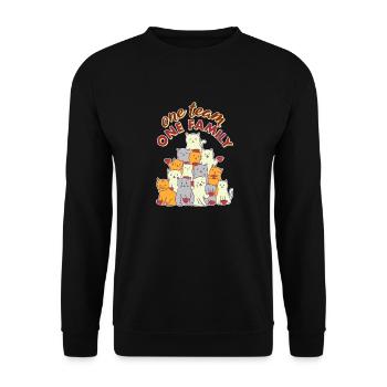 team family cat coffee work colleagues party - Unisex Sweatshirt - black - Front - Alina (178cm) & Michal (187cm)