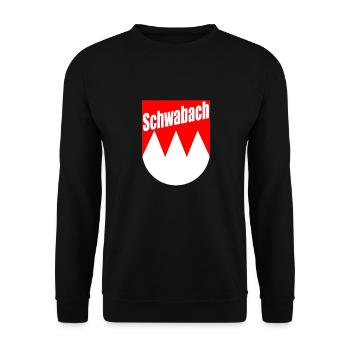 Shirt Schwabach im fränkischen Rechen - Unisex Pullover - Schwarz - Vorne - Alina (178cm) & Michal (187cm)